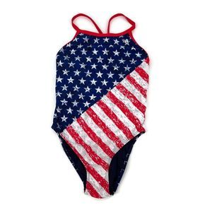 TYR Star Spangled Diamondfit One Piece Swimsuit SZ 40 EUC